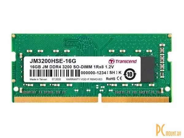 Память для ноутбука SODDR4, 16GB, PC25600 (3200MHz), Transcend JM3200HSE-16G